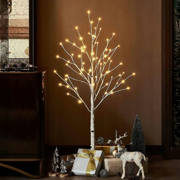 Kerstboom met LED - 180cm - 96 LEDs - Warm wit - Wit