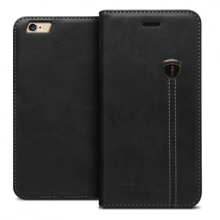 iPhone 8 PLUS hoesje - iHosen Leather Book - Zwart