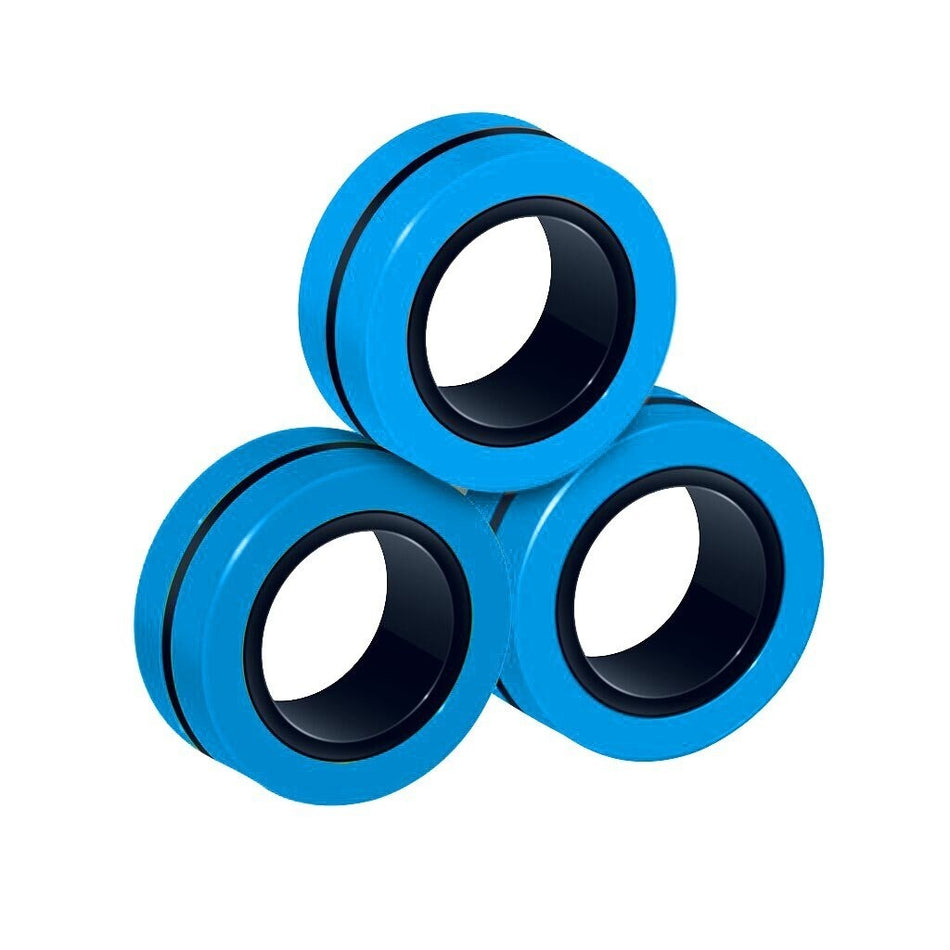 Magnetische Fidget Ringen - 3 stuks - Blauw