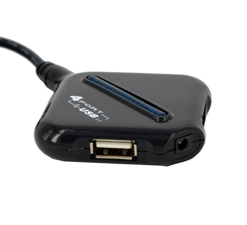 4Poort USB 2.0 Hub Zwart