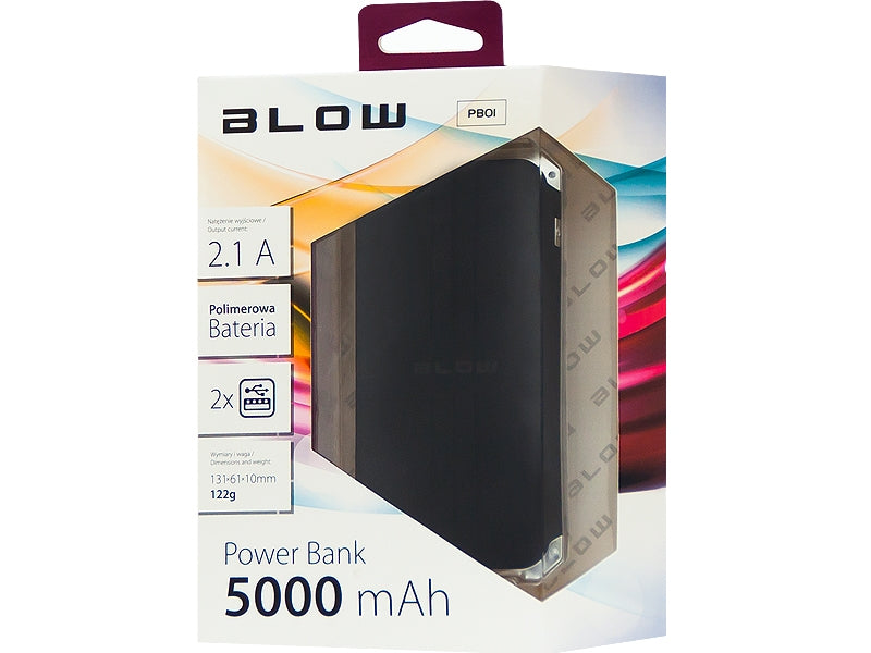 Powerbank 5000mAh 2x USB - ZWART