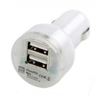 DUO USB autolader - 2,1A - WIT