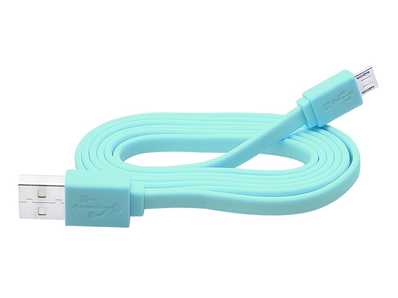 Micro USB Kabel Plat 1 meter - Blauw KM03