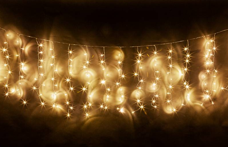 Led gordijn kerst - 5 meter - 33 strings - warm wit - 330 leds - Koppelbaar