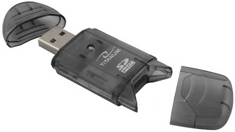 USB 2.0 Kaartlezer 8-in-1 Titanium Zwart