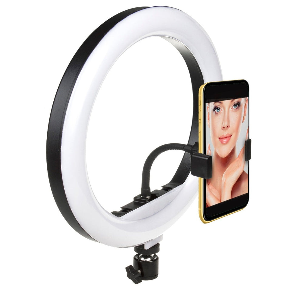 Ringlamp met statief – 12W – 25,5 cm – 160 LED’s – Bluetooth-afstandsbediening