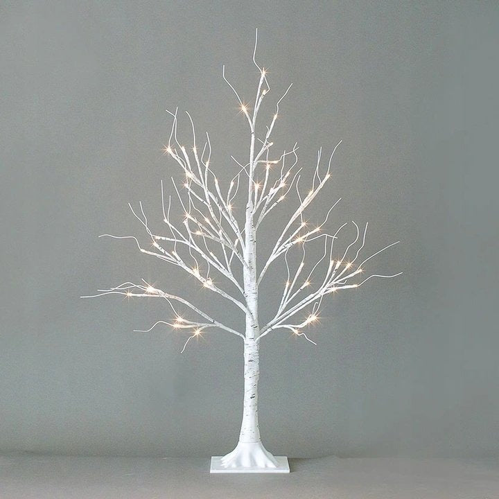 Kerstboom met LED - 90cm - 60 LEDs - Warm wit - Wit