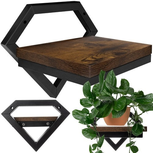 Wandrek – Diamantvorm – MDF en Metaal – 19 x 23 x 20 cm