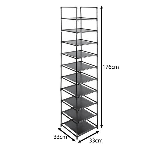 Étagère à chaussures modulaire – 10 pièces – Noir