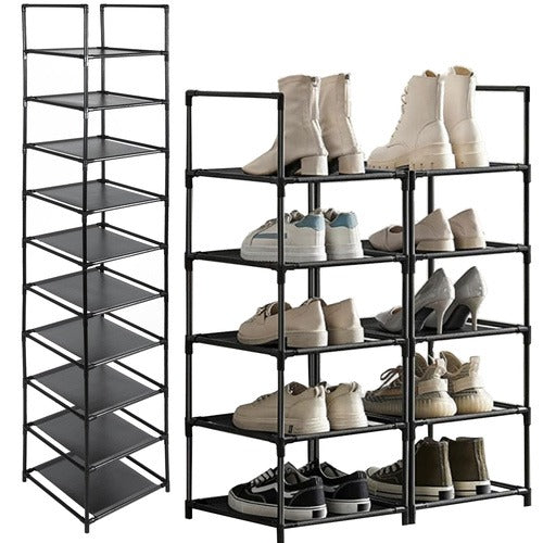 Étagère à chaussures modulaire – 10 pièces – Noir