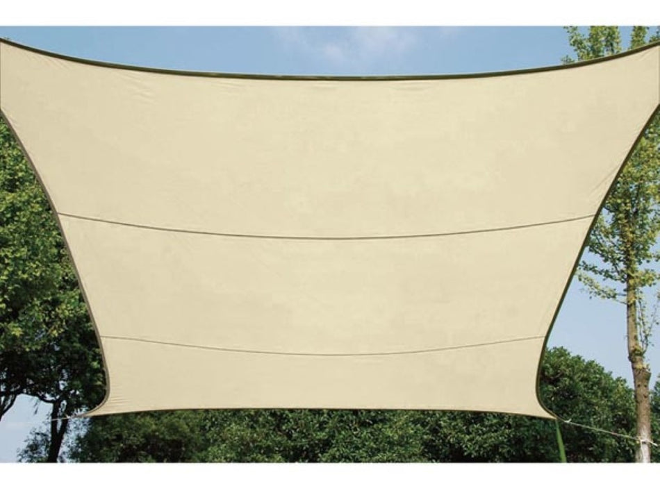 Schaduwdoek 5 x 5 m - water en luchtdoorlatend - vierkant - champagne