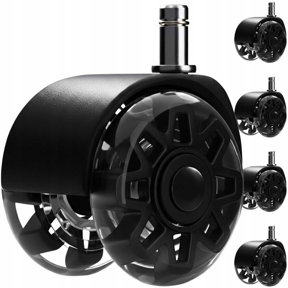 Bureaustoel wieltjes – 5 stuks – Zwart – 11x22 mm Pen