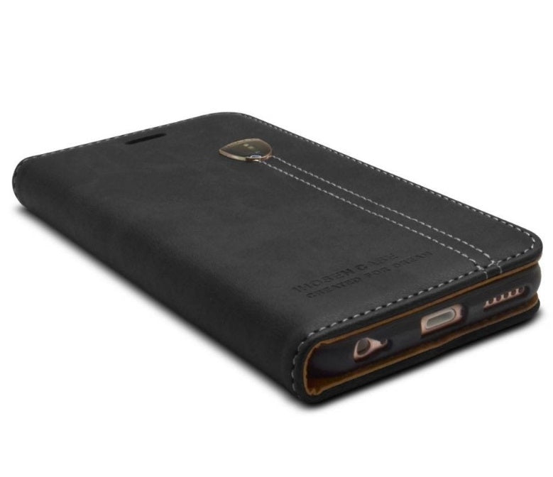 iPhone SE (2020) - iHosen Leather Book Case - Zwart