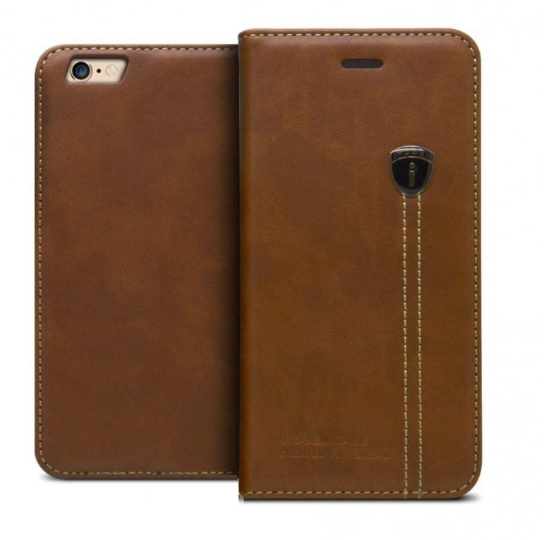 iPhone 8 - iHosen Leather Book Case - Bruin