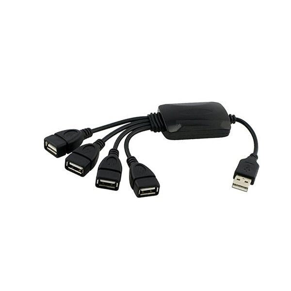 4Poort USB 2.0 Hub Zwart Flexibele Aansluitingen
