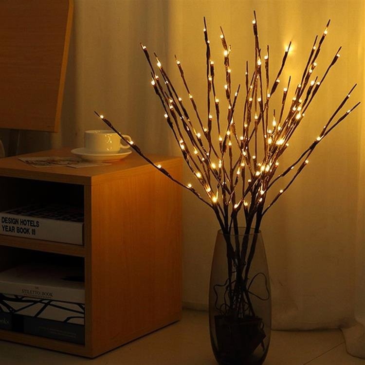 Kerst wilgentakken set - 20 LEDs - Warm wit