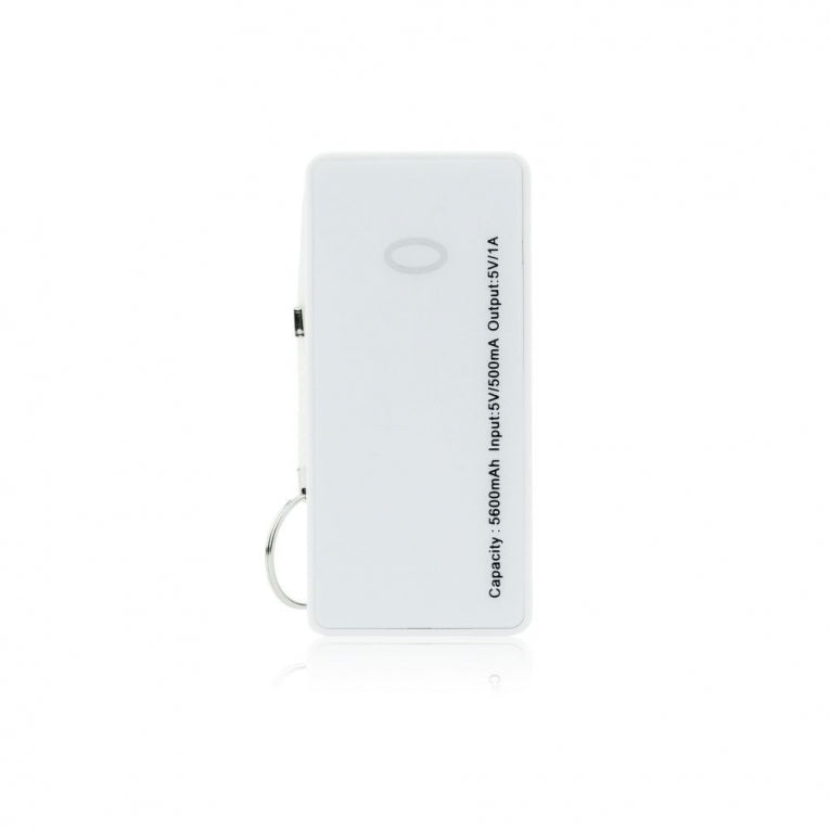 Powerbank 5600mAh + Micro-USB Sleutelhanger - WIT