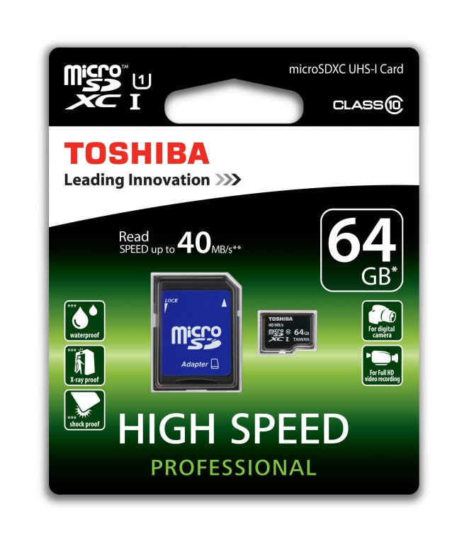 Micro SDXC 64GB Klasse 10 - Toshiba