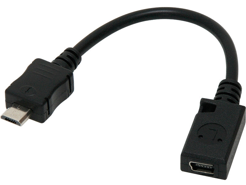 Mini USB naar Micro USB Adapter - Zwart