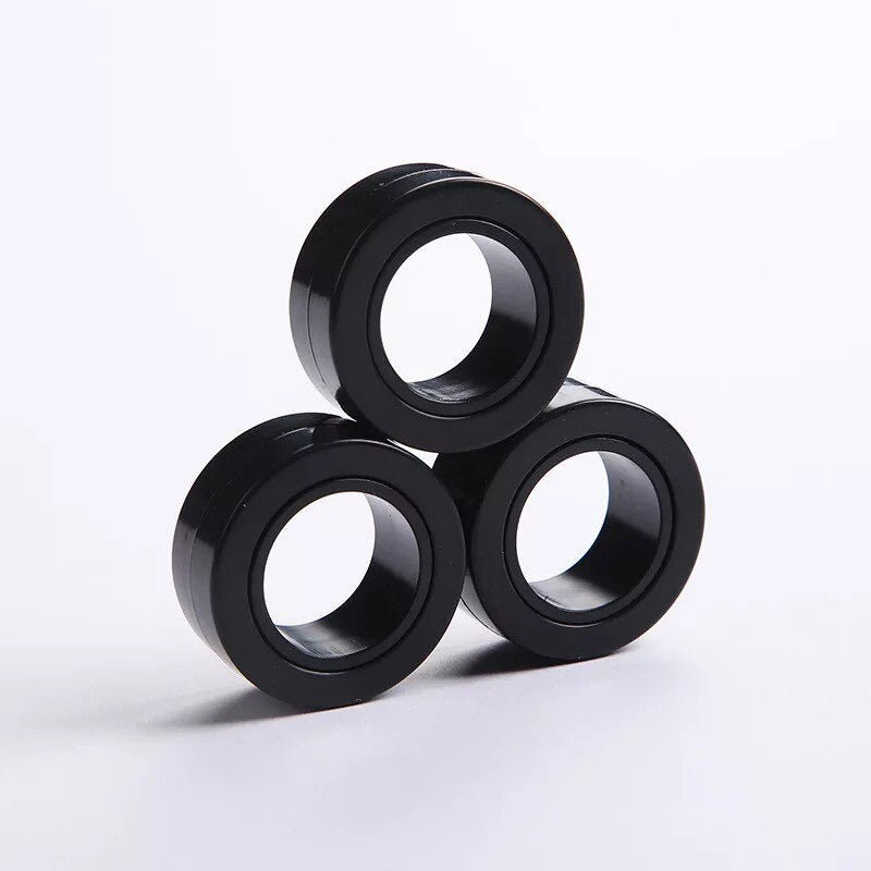 Magnetische Fidget Ringen - 3 stuks - Zwart