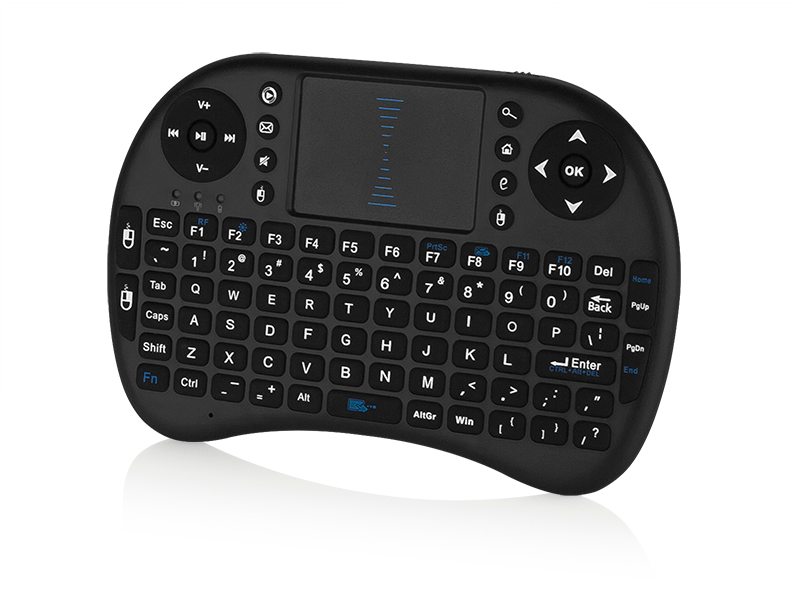 Draadloos mini toetsenbord met touchpad - zwart