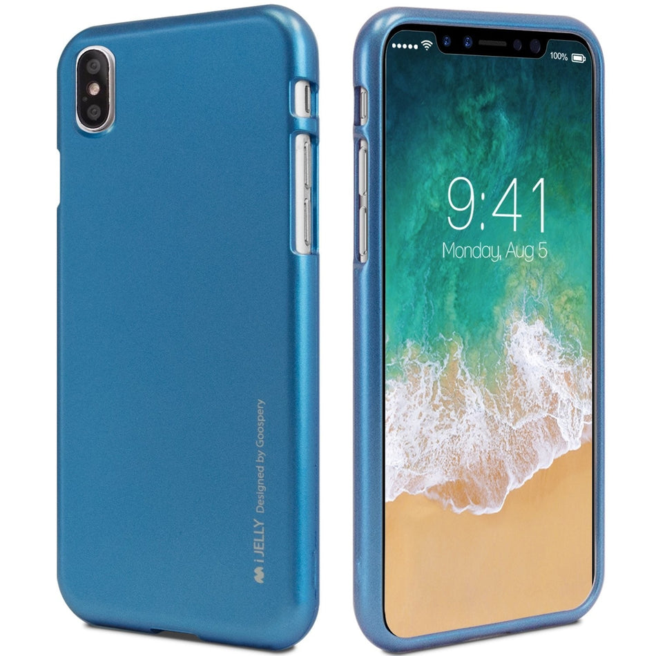 iPhone 10 X - Slim Case Blue Mercury Jelly