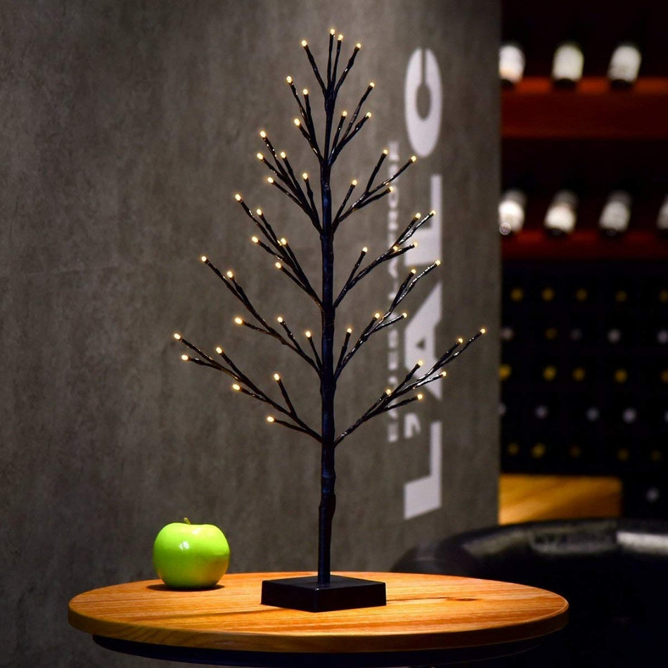 Kerstboom met LED - 60cm - 51 LED - Warm Wit - zwart