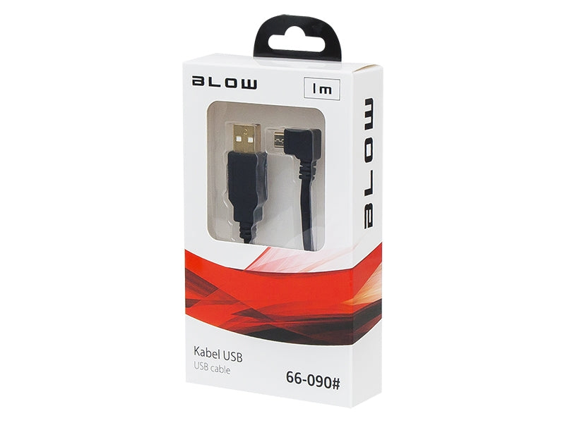 Micro USB Kabel Haaks 1 meter - Zwart