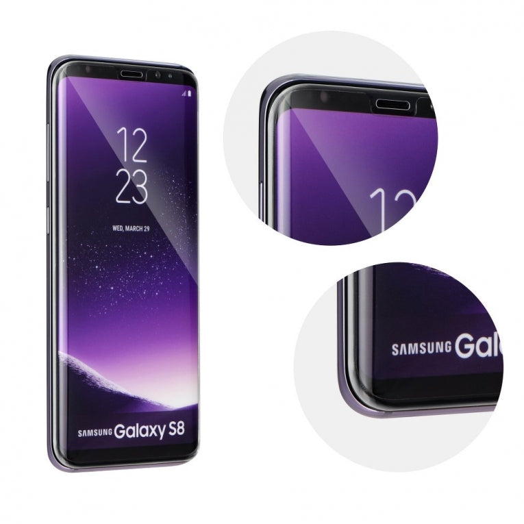 Galaxy S8 PLUS screenprotector - curved glass - Transparant - FULL FACE