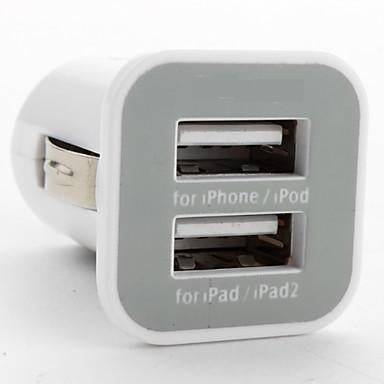 2-port USB autolader - 3,1A - WIT vierkant