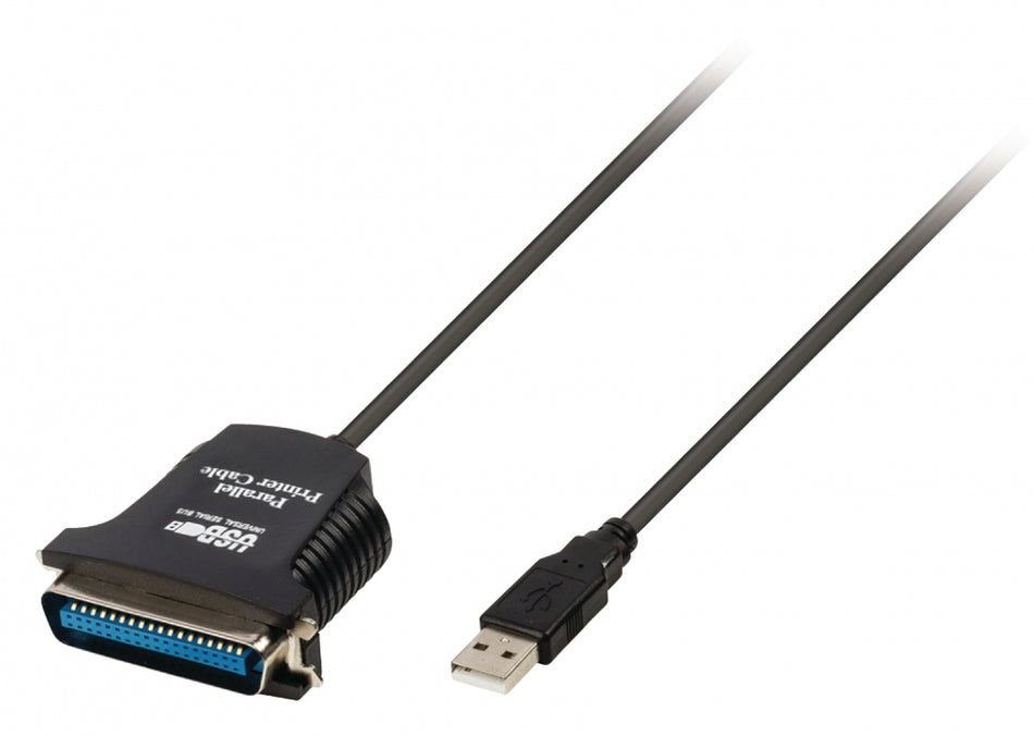 USB 2.0 naar Parallel IEEE1284 36-pins Centronics Male Kabel - 2 meter Zwart